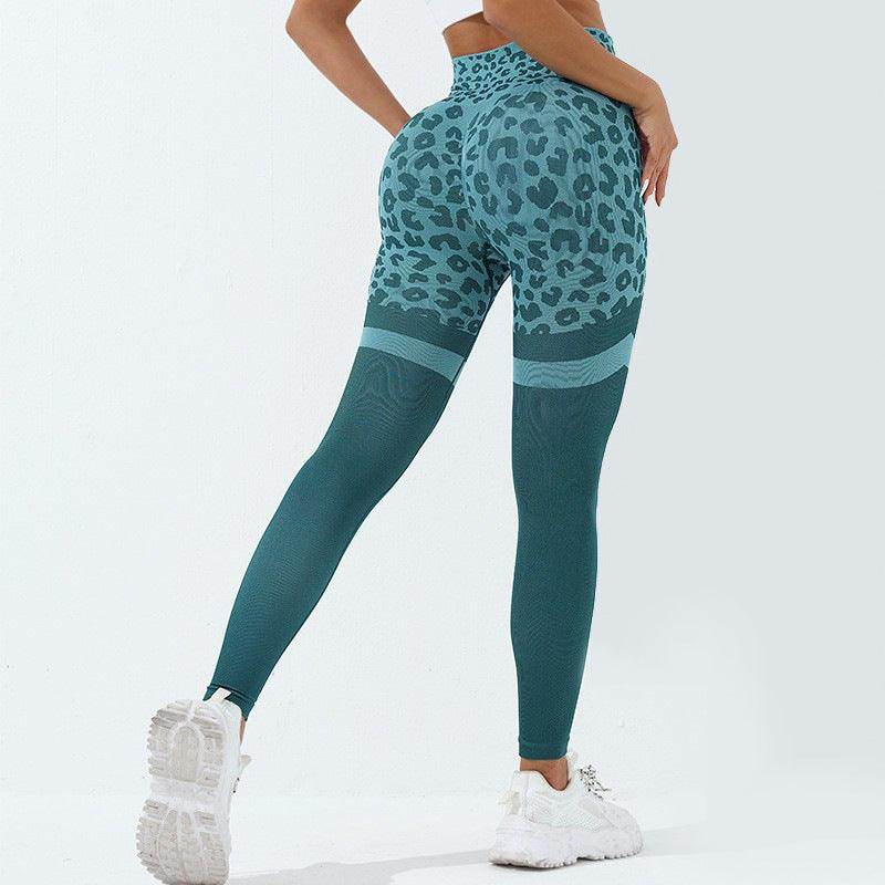 Leopard Print Fitness Pants For Women High Waist Butt Lifting Seamless Leggings Elastic Running Sport Training Yoga Pants Gym Outfits Clothing - Anam Online
