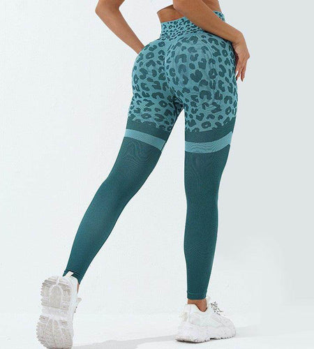Leopard Print Fitness Pants For Women High Waist Butt Lifting Seamless Leggings Elastic Running Sport Training Yoga Pants Gym Outfits Clothing - Anam Online